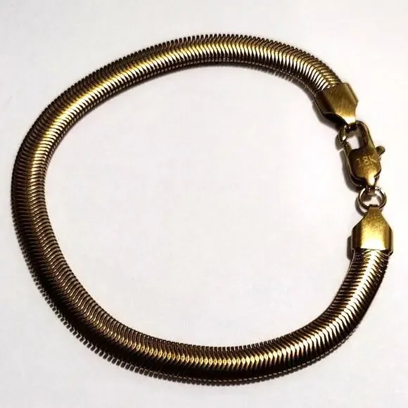 18k Gold Plated Necklace & Bracelet Snake Chain Birthday Valentine's Gift NEW!